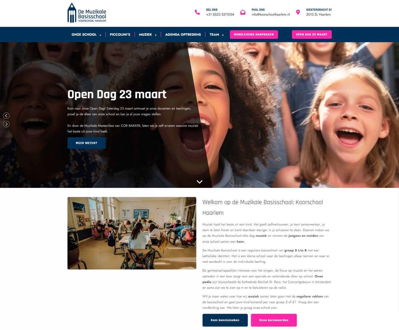Website voor scholen - de Muzikale Basisschool