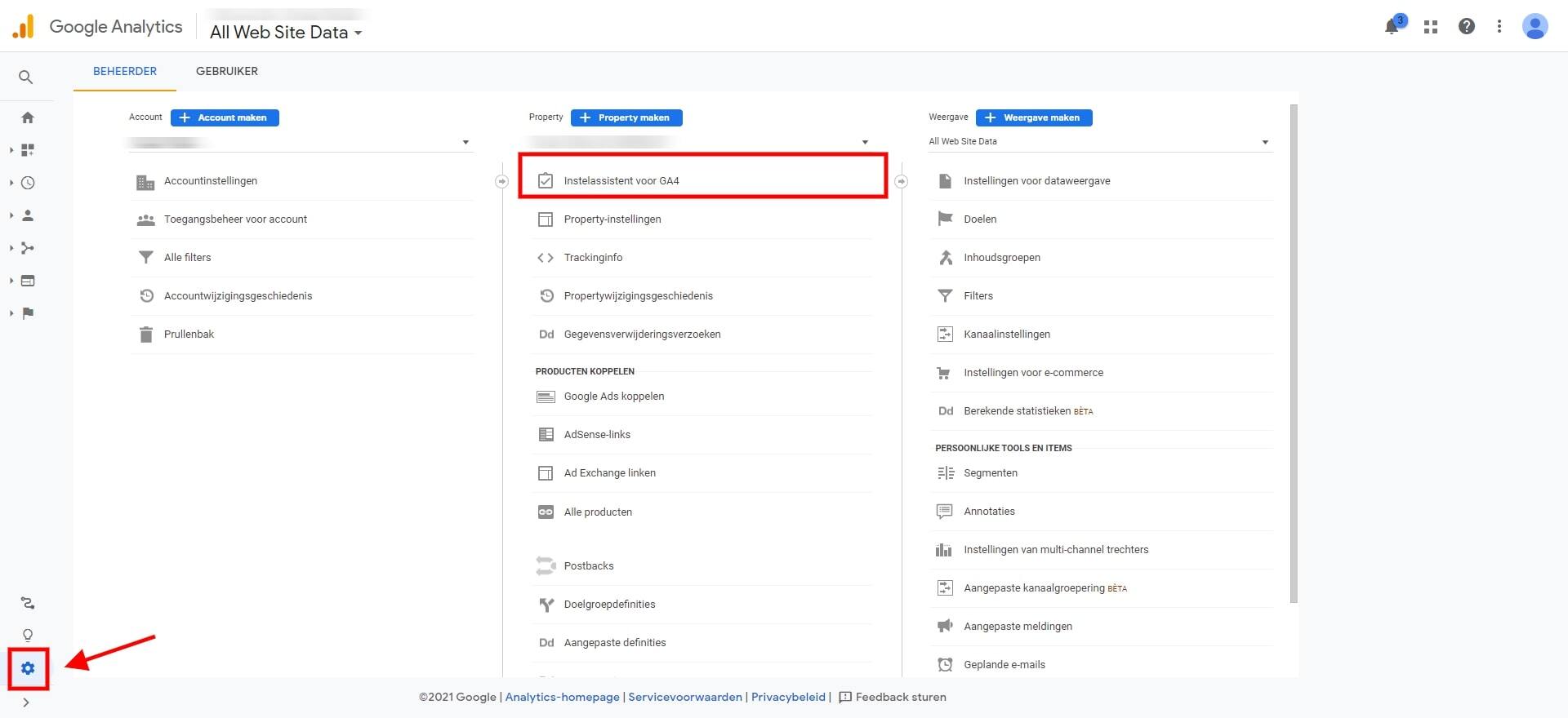 Stap 1: Upgraden naar Google Analytics 4