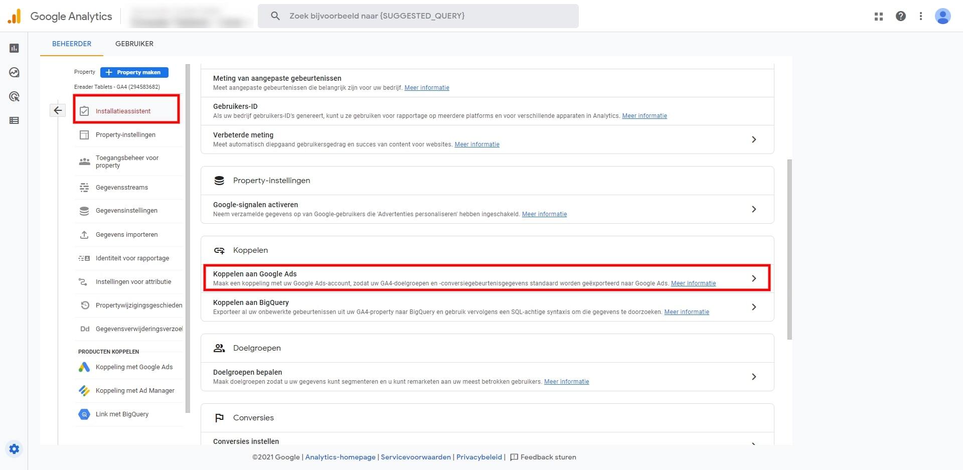 Analytics 4 koppelen aan Google Ads