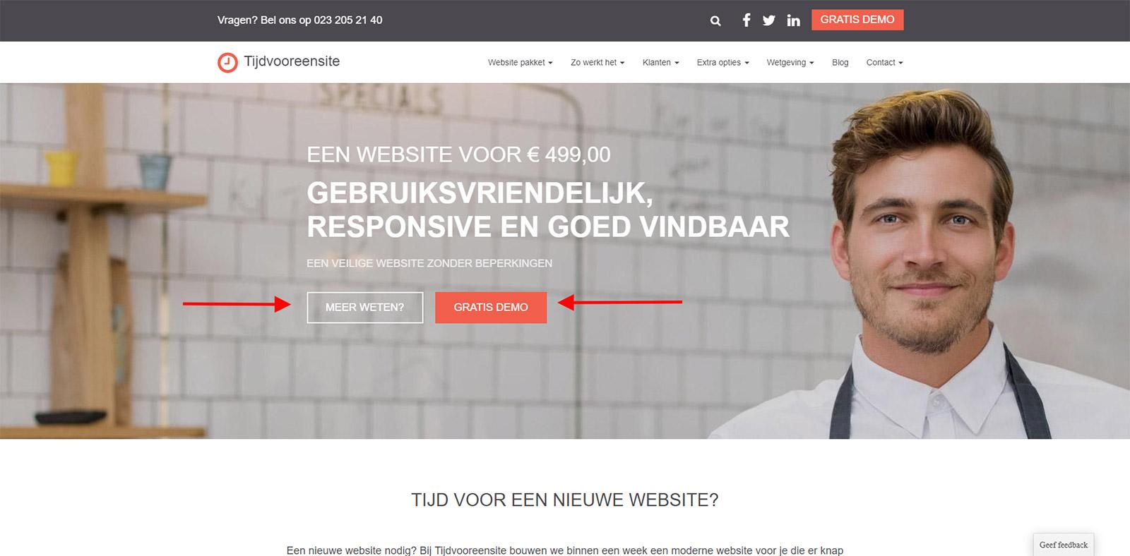 Buttons op website Tijdvooreensite